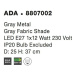 NOVA LUCE stolní lampa ADA šedý kov šedé stínidlo E27 1x12W 230V IP20 bez žárovky 8807002