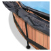 Bazén se stříškou a filtrací Wood pool Exit Toys kruhový ocelová konstrukce 300*76 cm hnědý od 6