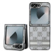 DKNY PU Leather Checkered Pattern and Stripe pro Samsung Galaxy Z Flip 6 Beige