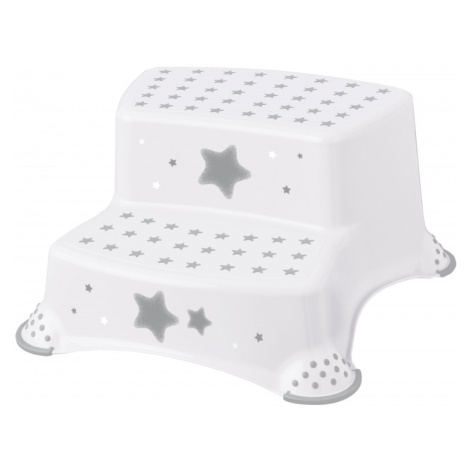 Keeeper Protiskluzový stupínek stolička dvoustupňová stars bílá
