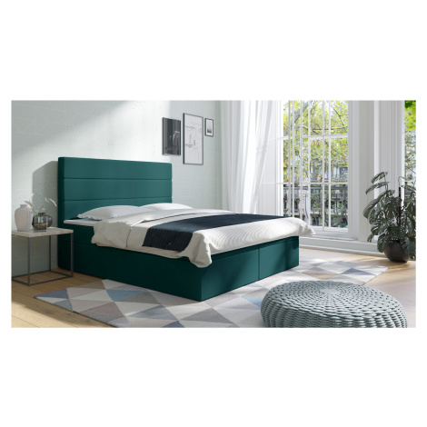 Eka Kontinentální čalouněná postel Malibu - Rivera zelená (120x200 cm)