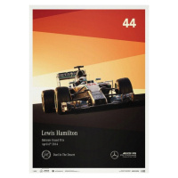 Umělecký tisk Mercedes-AMG Petronas Motorsport - 2014 - Lewis Hamilton, Automobilist, 50 × 70 cm