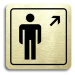 Accept Piktogram "WC muži vpravo nahoru" (80 × 80 mm) (zlatá tabulka - černý tisk)