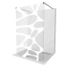 MEXEN/S Kioto samostatně stojící sprchová zástěna 100 x 200, bílý vzor 8 mm, kartáčováný grafit 