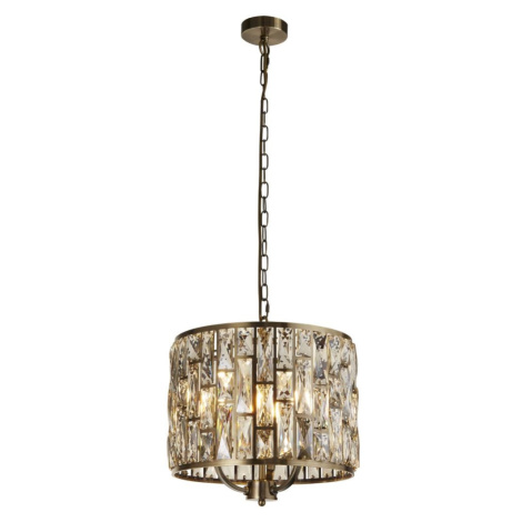 Searchlight 6583-3AB - Lustr na řetězu BIJOU 3xE14/60W/230V mosaz 6583-3AB