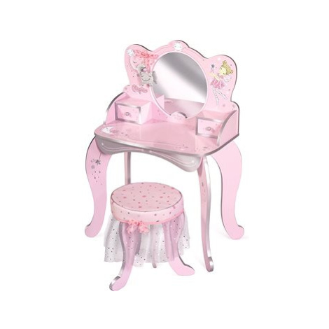 DeCuevas 55534A Dřevěný toaletní stolek se zrcadlem a dřevěnou židličkou Magic Maria 2022