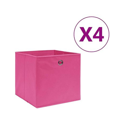 Shumee Úložné boxy 4 ks netkaná textilie 28 × 28 × 28 cm růžové