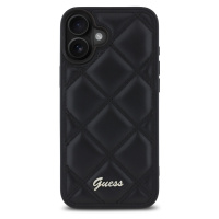 Zadní kryt Guess PU Leather Quilted pro Apple iPhone 16, černá