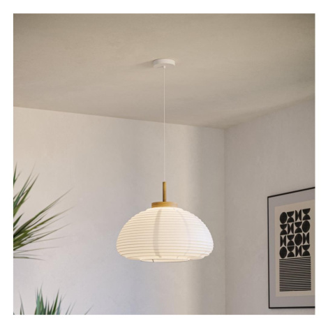 Eglo 44064 - Lustr na lanku SUMMERHILL 1xE27/40W/230V pr. 40 cm bílá/béžová 44064
