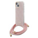Kryt Guess GUHCP15SHC4SEP iPhone 15 6.1" pink hardcase Crossbody Cord 4G Print (GUHCP15SHC4SEP)