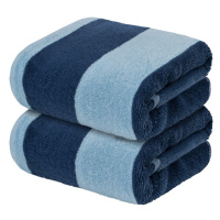 LIVARNO home Prémiový froté ručník, 50 x 100 cm, 500 g/m2, 2 kusy (tmavě modrá / světle modrá)