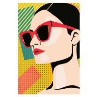 Ilustrace Pop art portrait of woman wearing sunglasses, LucidSurf, 26.7 × 40 cm