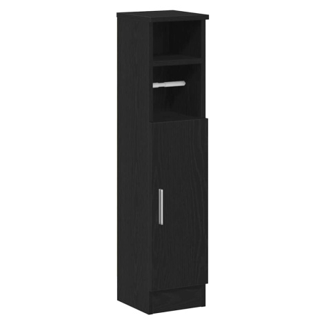 vidaXL Koupelnová skříňka s držákem rolí černá 20,5 x 22 x 90 cm