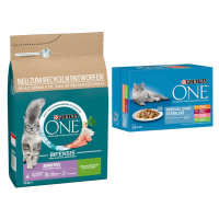 PURINA ONE granule, 2,8 kg + 8 kapsiček Purina ONE zdarma - Sensitive (2.8 kg) + kuřecí a tuňák 