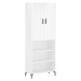 vidaXL Skříň highboard lesklá bílá 69,5 x 34 x 180 cm kompozitní dřevo