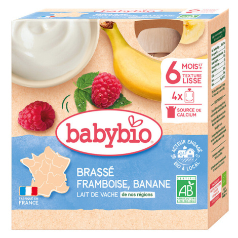 BABYBIO 4x kapsička mléčná svačinka malina banán 85g