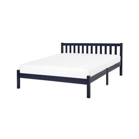 BELIANI postel FLORAC 160 × 200 cm, dřevěná, tmavě modrá