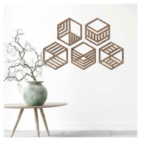 Moderní dekorace na zeď - Hexagony (5 ks)