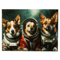 KARE Design Skleněný obraz Astronauts Dogs 80x60CM