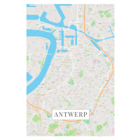Mapa Antwerp color, (26.7 x 40 cm)