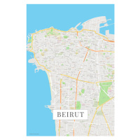 Mapa Beirut color, (26.7 x 40 cm)