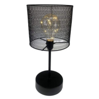 Lampa stolní kovová 10LED t.bílá na baterie černá 35cm