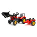FALK - Šlapací traktor 2020M Supercharger s nakladačem a vlečkou červený