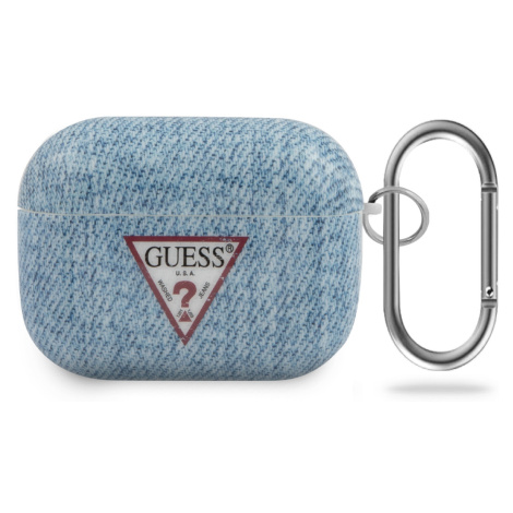 Guess Denim Triangle silikonový kryt GUACAPTPUJULLB Apple Airpods Pro light blue