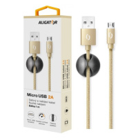 Datový kabel ALIGATOR PREMIUM 2A, MicroUSB, Gold