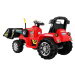 mamido  Dětský elektrický traktor s radlicí červený
