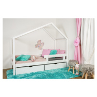 Vyspimese.CZ Dětská postel Elsa se zábranou-dva šuplíky Rozměr: 90x200 cm, Barva: bílá
