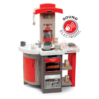 Kuchyňka skládací elektronická Tefal Opencook Smoby červená s kávovarem a chladničkou a 22 doplň