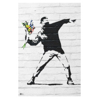 Plakát, Obraz - Banksy street art - Graffiti Throwing Flow, 61 × 91.5 cm