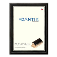 DANTIK rámeček 29,7 × 42, ANIVERSA černý AG plexi čiré