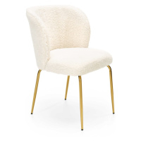 HALMAR Designová židle K474 krémová/zlatá
