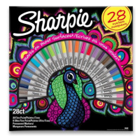 Permanentní popisovač Sharpie Fine + Ultra Fine Peacock sada 28 barev Sharpie