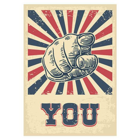 Ilustrace Motivational poster hand pointing at you., DenPotisev, 30 × 40 cm