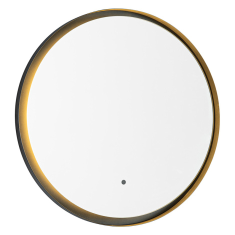 Moderní koupelnové zrcadlo černé včetně LED a dotykového stmívače - Pim QAZQA