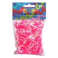 Rainbow Loom dětské gumičky dvoubarevné 20273 růžovo bílé