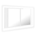 Shumee LED Koupelnová skříňka se zrcadlem - lesklá bílá, 80 × 12 × 45 cm