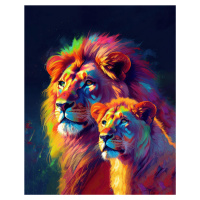 Obrazy na stěnu - Lví krása v sytých barvách Rozměr: 40x50 cm, Rámování: bez rámu a bez vypnutí 