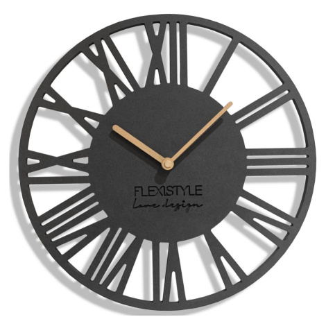 Flexistyle z219 - nástěnné hodiny s průměrem 30 cm černé