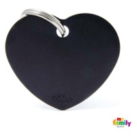 My Family MF BIG HEART ALUMINUM BLACK 3,1x3,76 cm gravírovateľný přívěsek