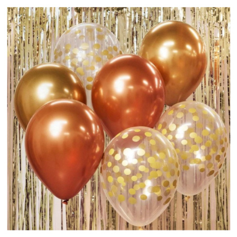 Balónky latexové Beauty Charm buket zlato-měděný 30 cm 7 ks GoDan