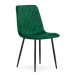 TEXTILOMANIE Zelená sametová židle Turin s černými nohami