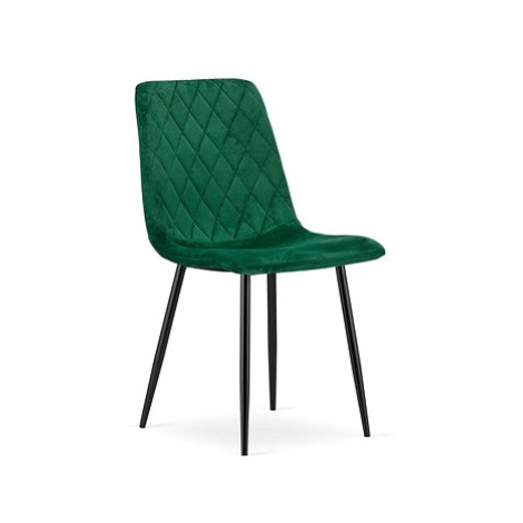 TEXTILOMANIE Zelená sametová židle Turin s černými nohami