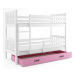 Dětská patrová postel CARINO s úložným prostorem 80x190 cm - bílá Bílá
