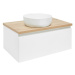 Koupelnová skříňka s krycí deskou SAT B-Way 79x30x45 cm bílá lesk BWAY80WDOAK