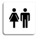 Accept Piktogram "WC ženy, muži" (80 × 80 mm) (bílá tabulka - černý tisk bez rámečku)