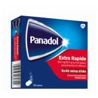 Panadol Extra Rapide 500mg/65mg, šumivé tablety na bolest a snížení horečky 12 tablet